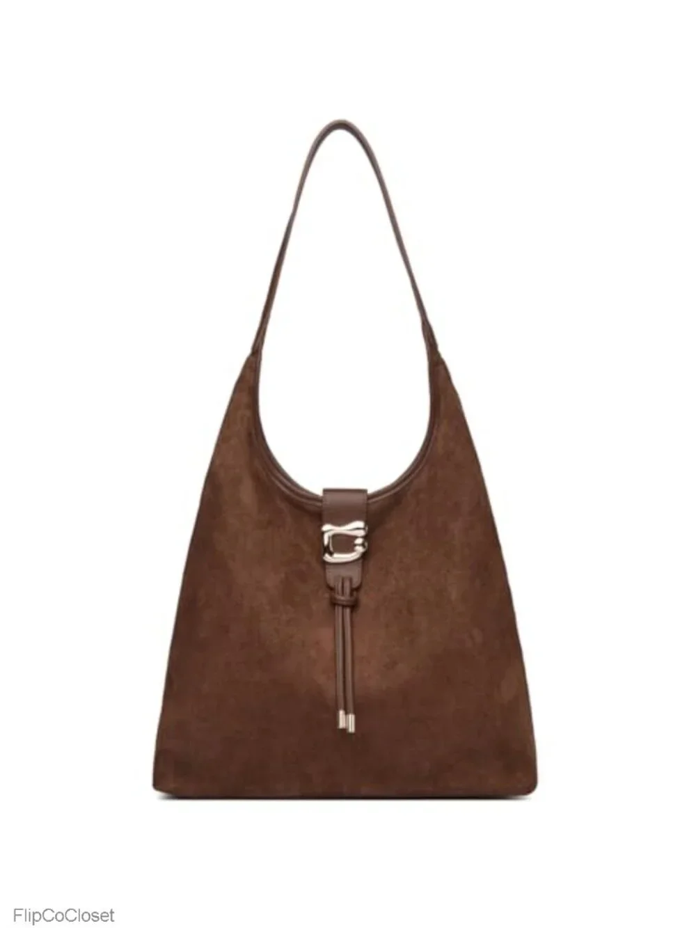 Faux Suede Hobo Bag Slouchy Shoulder Purse Tote with Zipper
